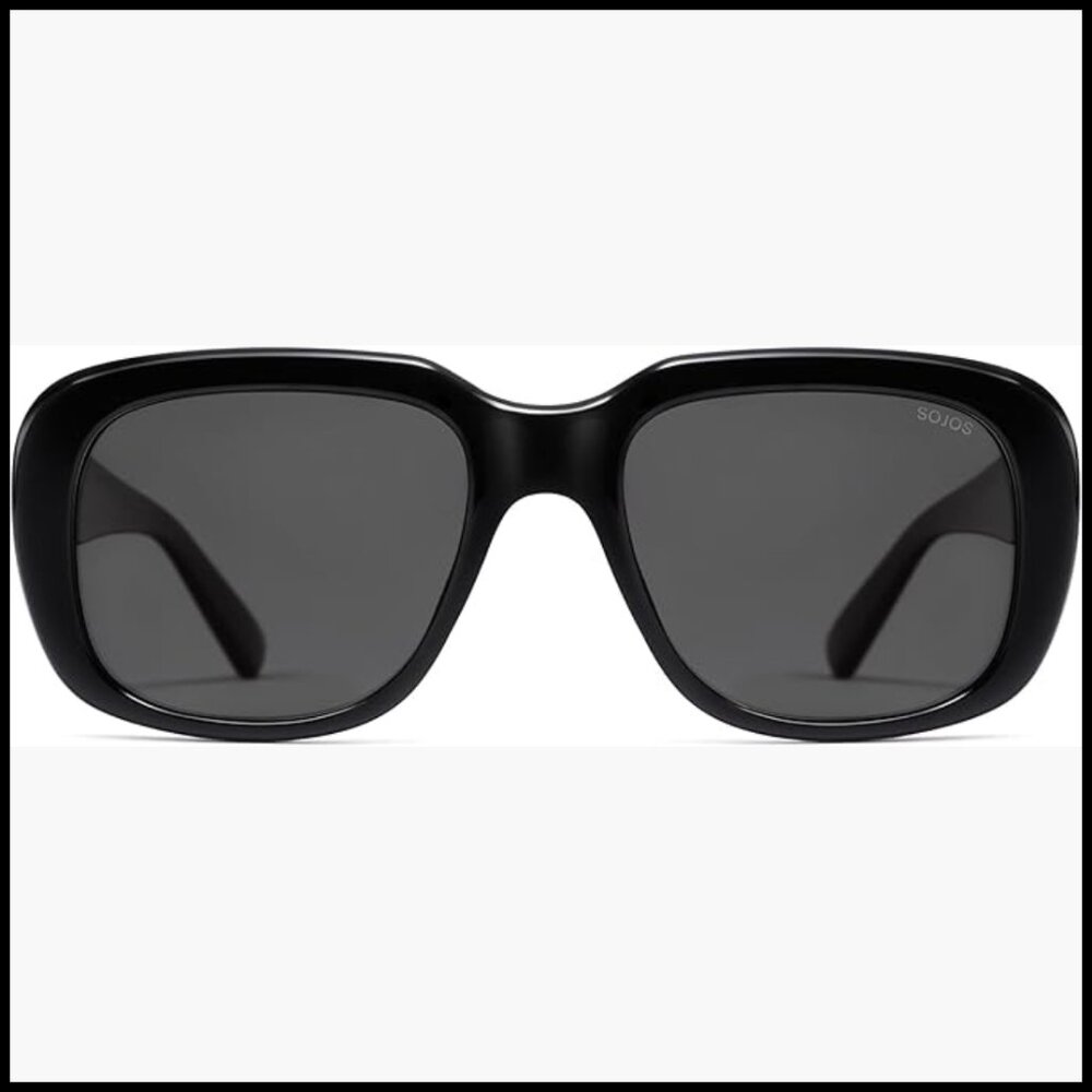 Classic Thick Rectangle Polarized Sunglasses Tren… - image 1